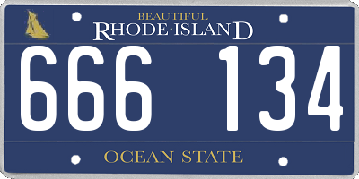 RI license plate 666134
