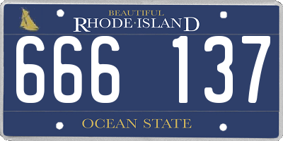 RI license plate 666137