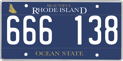 RI license plate 666138