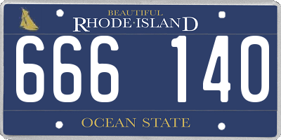 RI license plate 666140