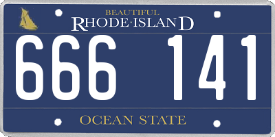 RI license plate 666141