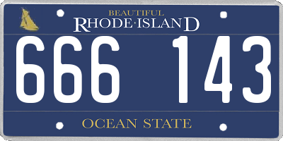 RI license plate 666143