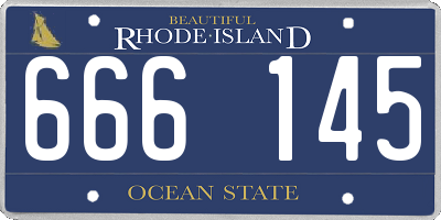 RI license plate 666145