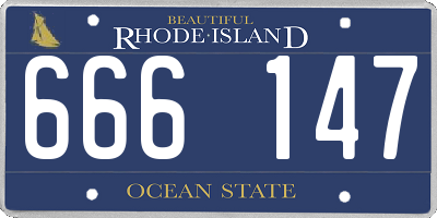 RI license plate 666147