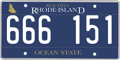RI license plate 666151