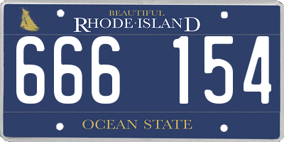 RI license plate 666154