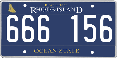 RI license plate 666156