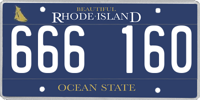 RI license plate 666160