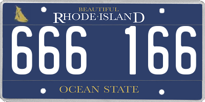 RI license plate 666166