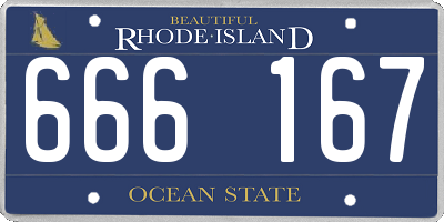 RI license plate 666167