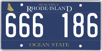 RI license plate 666186