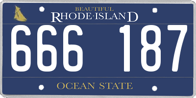 RI license plate 666187