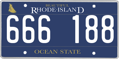 RI license plate 666188