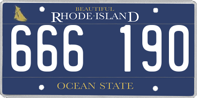 RI license plate 666190