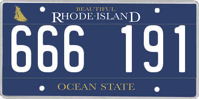RI license plate 666191