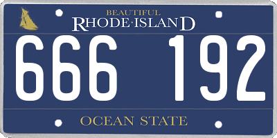 RI license plate 666192