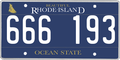 RI license plate 666193