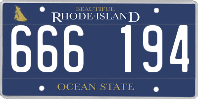 RI license plate 666194