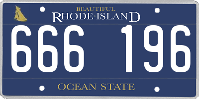 RI license plate 666196