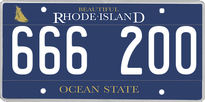 RI license plate 666200