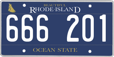 RI license plate 666201