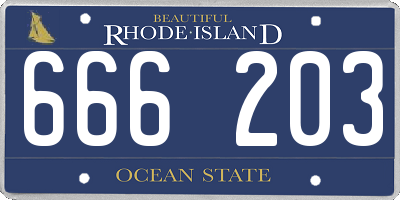RI license plate 666203