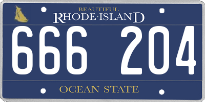 RI license plate 666204