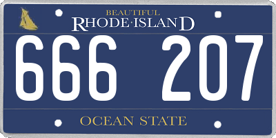 RI license plate 666207