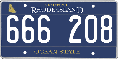 RI license plate 666208