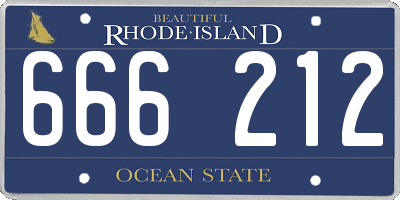 RI license plate 666212