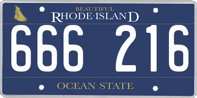 RI license plate 666216