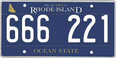 RI license plate 666221