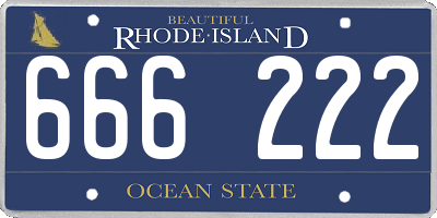 RI license plate 666222