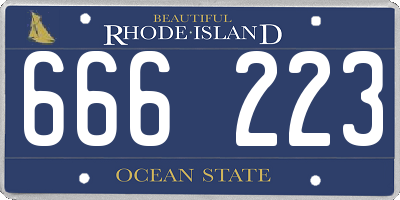 RI license plate 666223