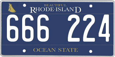 RI license plate 666224