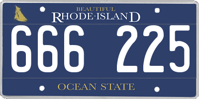 RI license plate 666225