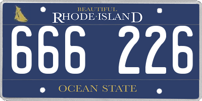 RI license plate 666226