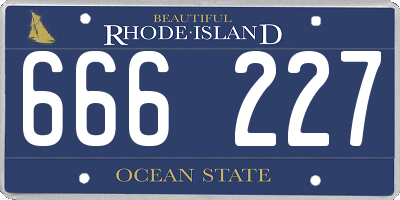 RI license plate 666227