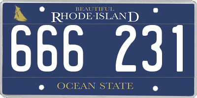 RI license plate 666231