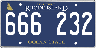RI license plate 666232