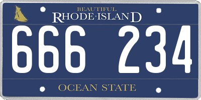 RI license plate 666234