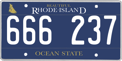 RI license plate 666237