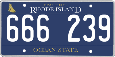 RI license plate 666239