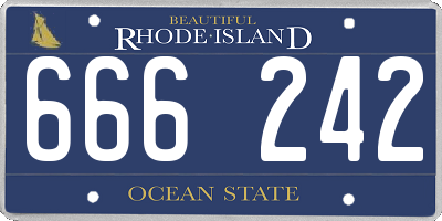 RI license plate 666242