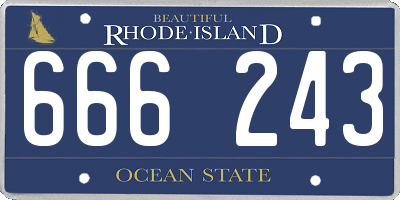 RI license plate 666243