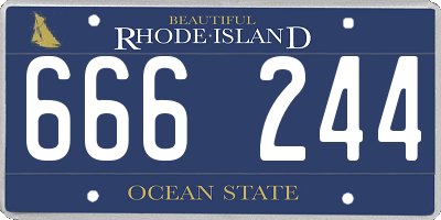 RI license plate 666244