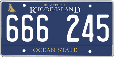 RI license plate 666245