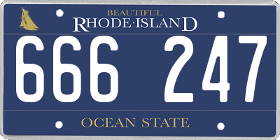 RI license plate 666247