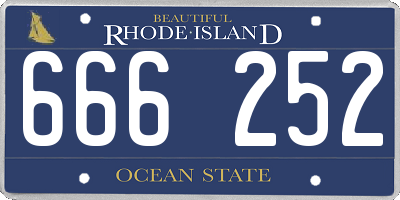RI license plate 666252