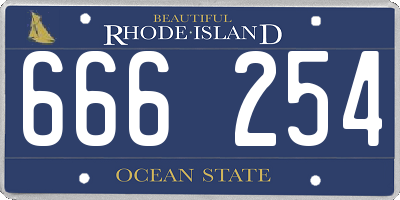 RI license plate 666254